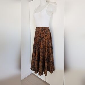 LINDA ALLARD ELLEN TRACY Vintage '90s Wool Safari Print Fit&Flare Skirt; Likely2